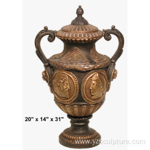 Luxurious Artwork Cast Metal Antique Copper Vases